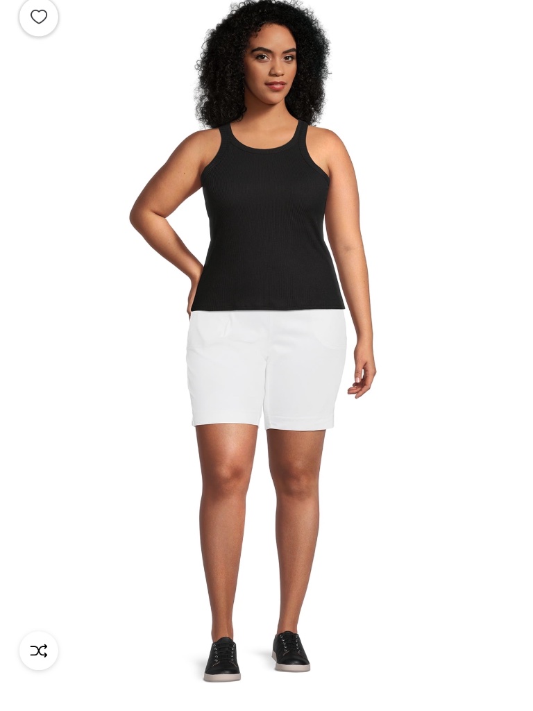Just My Size Women’s Plus White 2 Pocket Pull On Shorts Size 3x Nwt — image 3 of 8